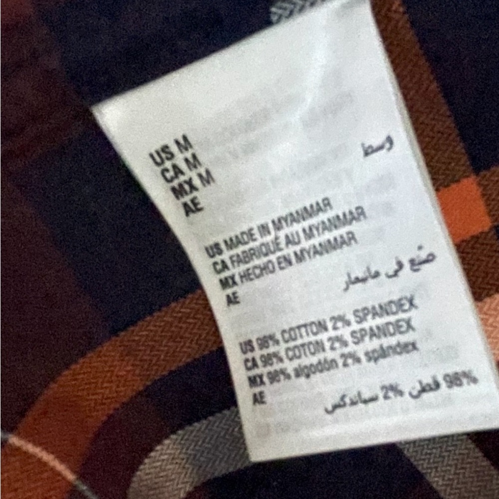 NWT Club Room: Men’s (M) plaid long sleeve shirt autumn colors. - Picture 15 of 16